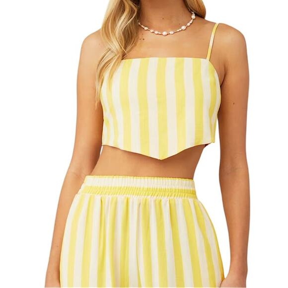 Show Me Your MuMu Tops - NWT Show Me Your MuMu Scarf Top in Sunny Stripe Size Small Retail $98